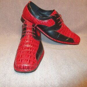 Vtg Viotti Leather Tuxedo Dress Shoes Size 15 Croc Saddle Oxford Beatle Gangster